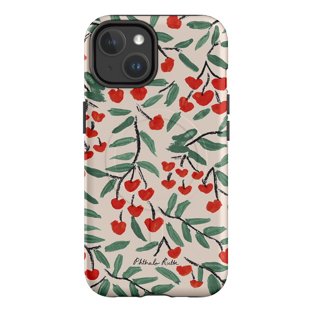 Cherry Love Printed Phone Cases iPhone 14 / Armoured MagSafe by Phthalo Ruth - The Dairy
