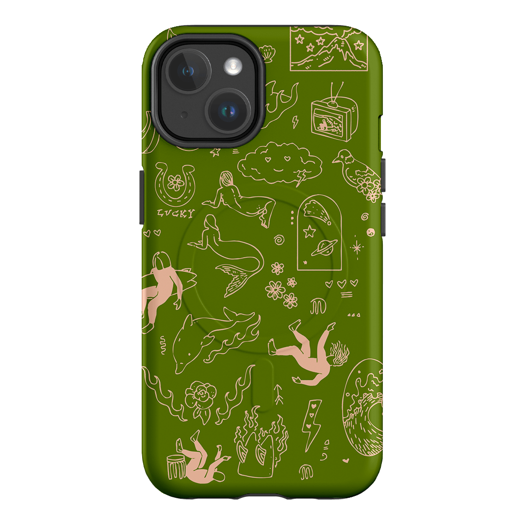 Easty Flash Green Printed Phone Cases iPhone 14 / Armoured MagSafe by Easty Beasty - The Dairy