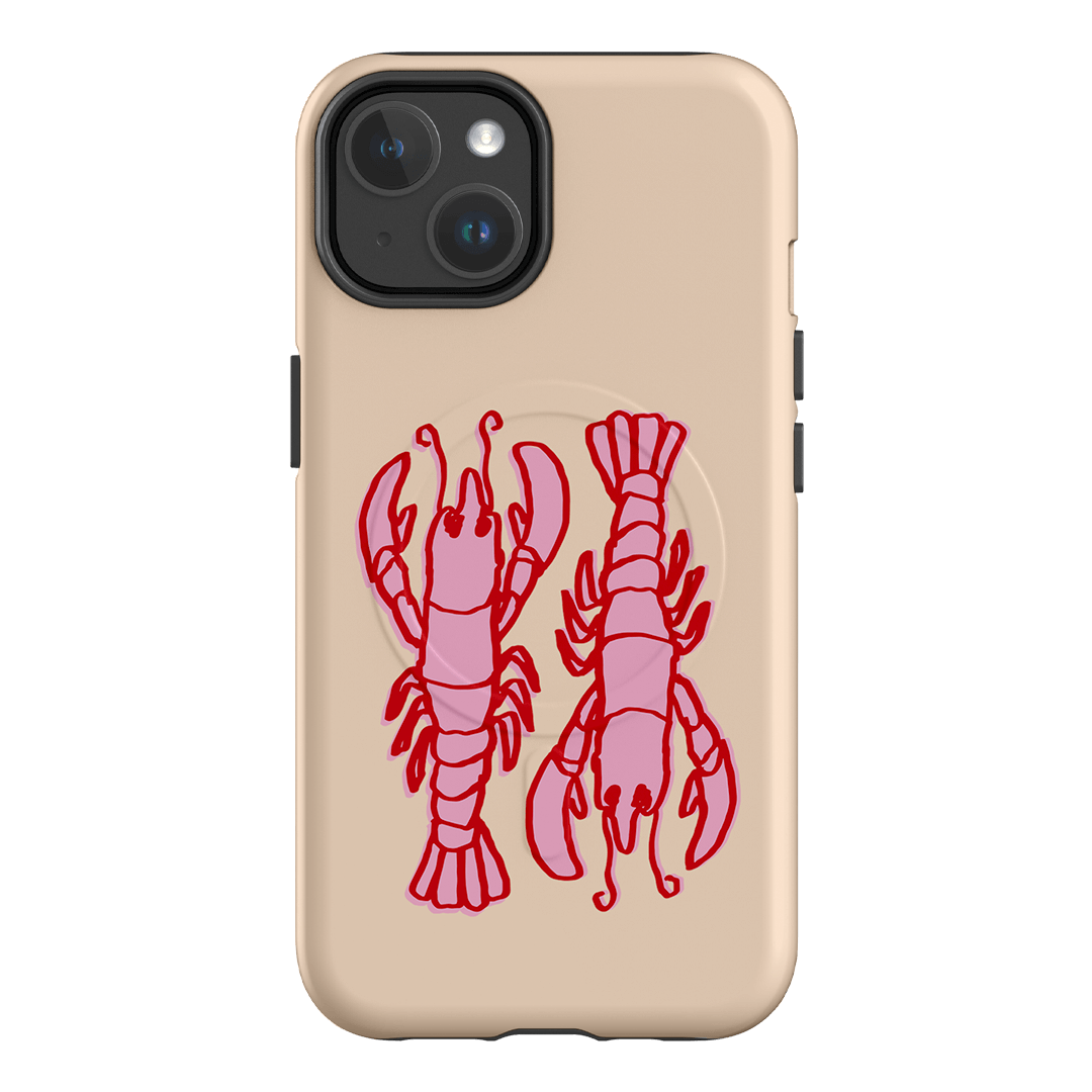 Lobster Love Peach Printed Phone Cases iPhone 14 / Armoured MagSafe by The Dairy - The Dairy