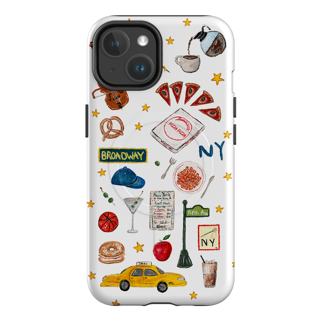 NYC White Printed Phone Cases iPhone 14 / Armoured MagSafe by BG. Studio - The Dairy