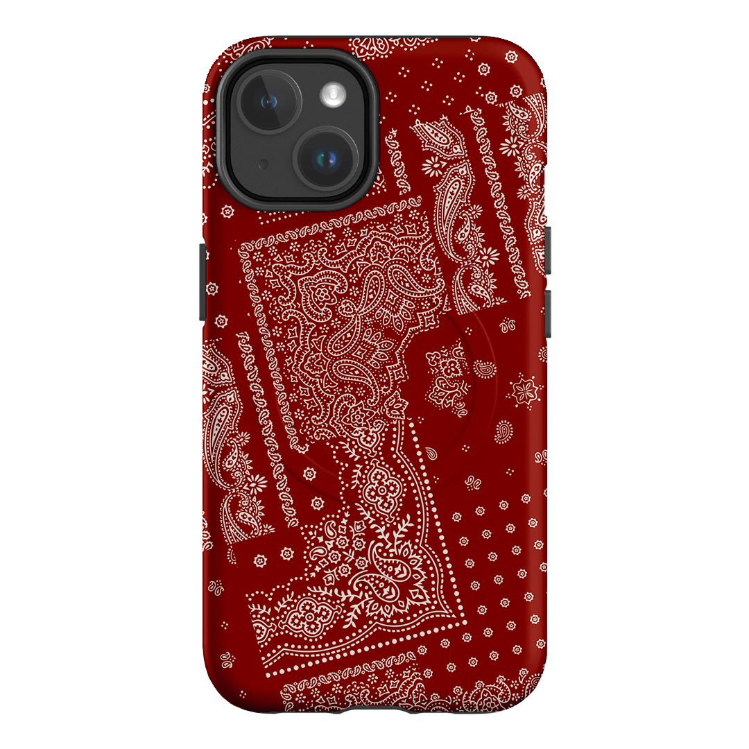 Paisley Crimson Printed Phone Cases iPhone 14 / Armoured MagSafe by The Dairy - The Dairy
