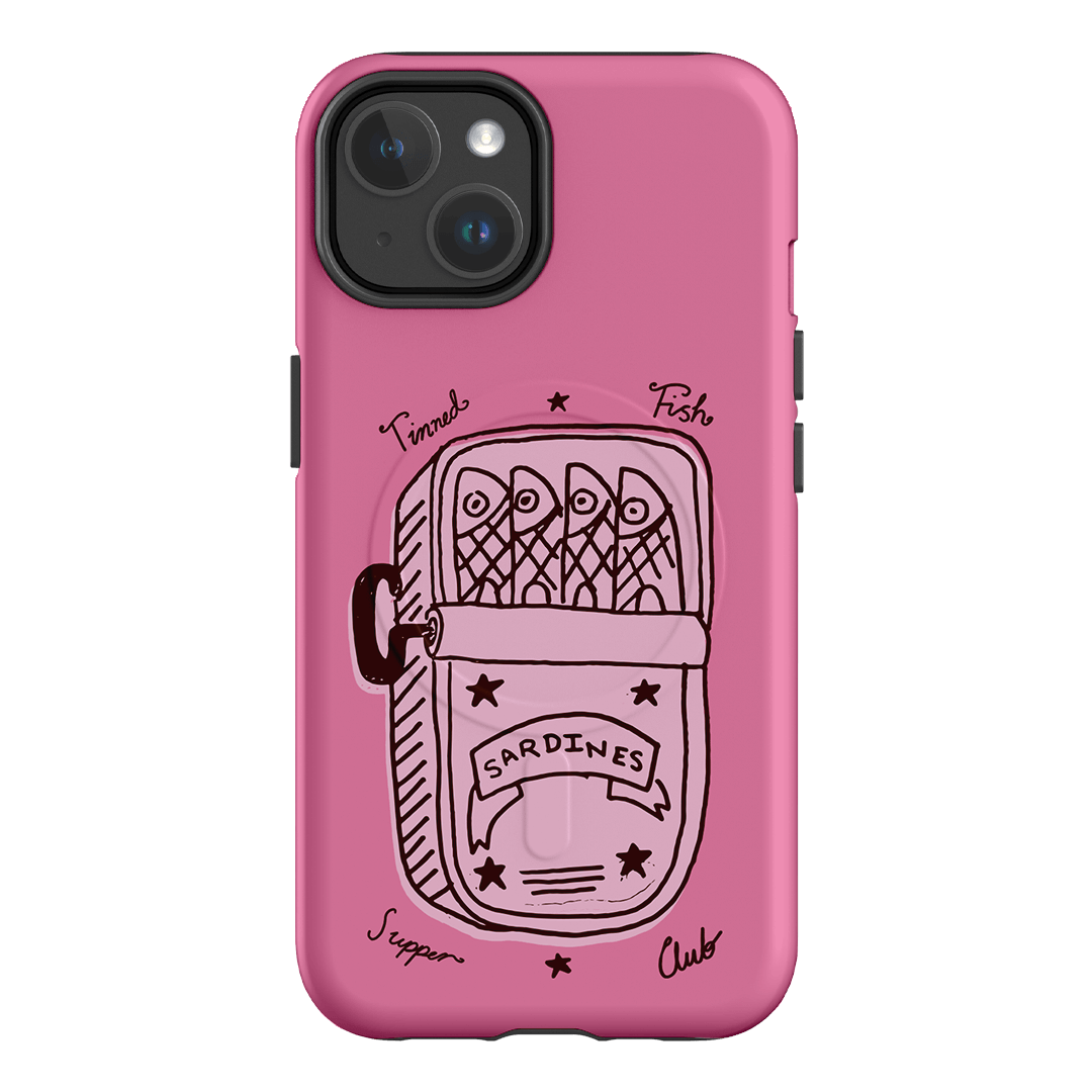 Sardine Social Pink Printed Phone Cases iPhone 14 / Armoured MagSafe by The Dairy - The Dairy