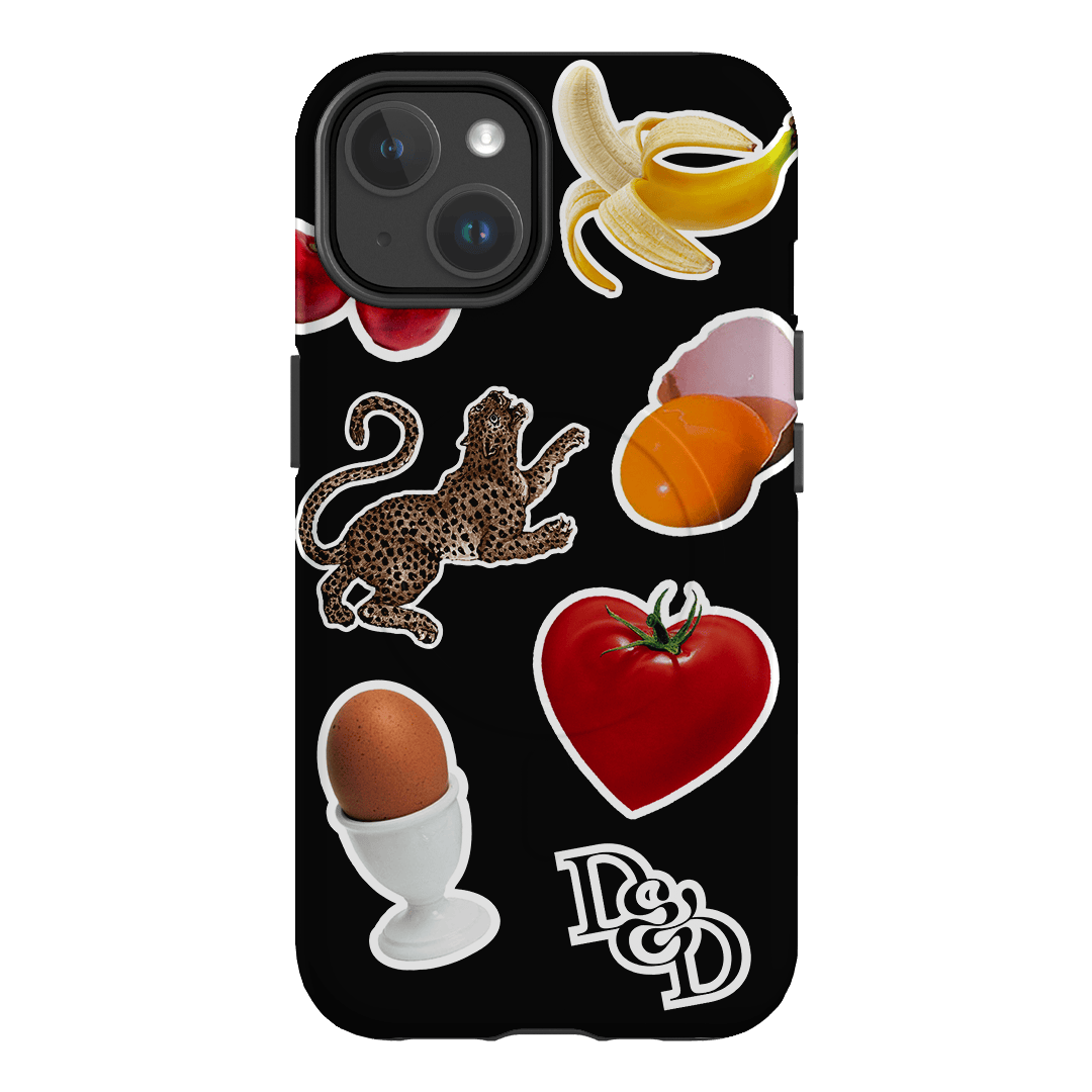 Sunday Stickers Black Printed Phone Cases by Desmond & Dempsey - The Dairy