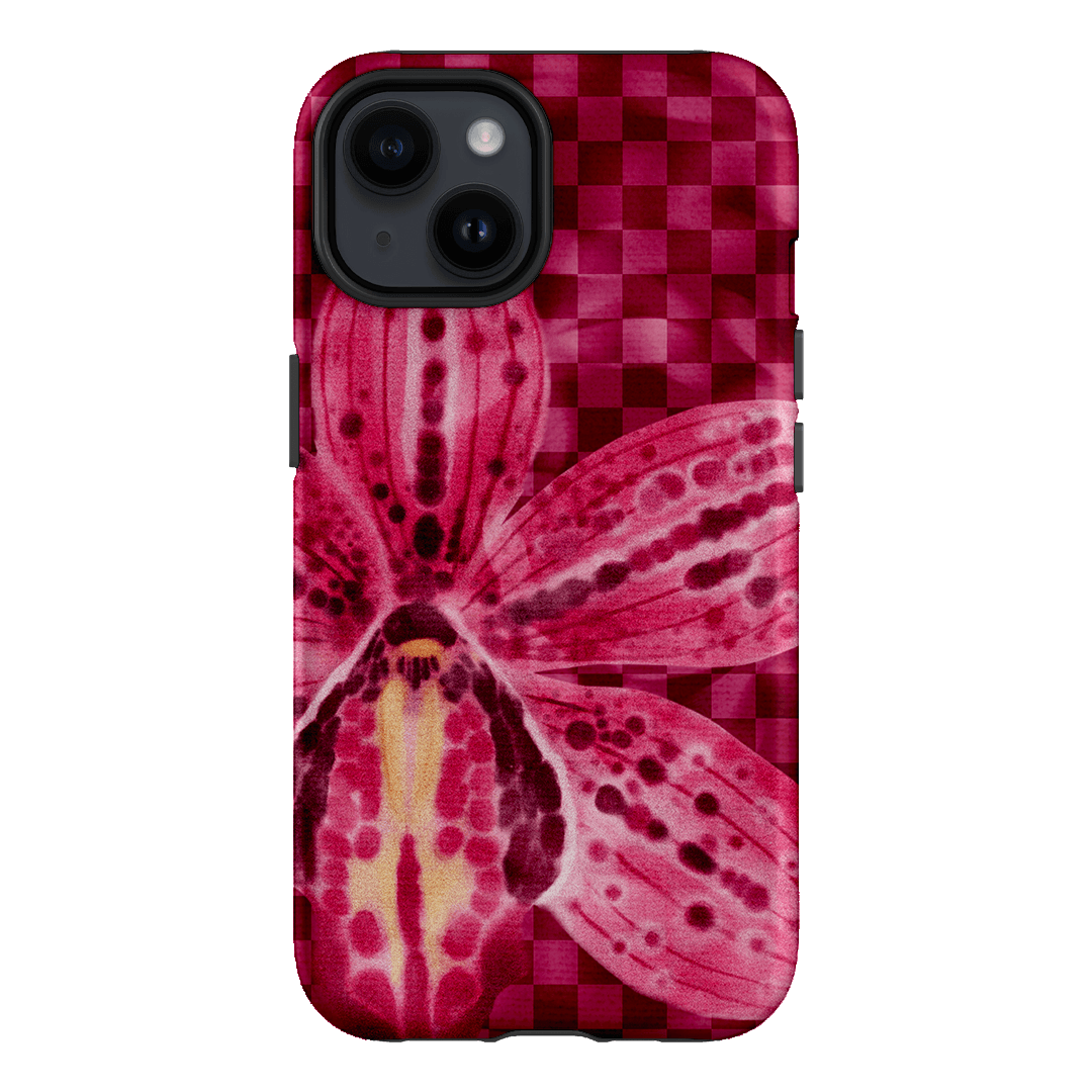 Check Orchid Printed Phone Cases iPhone 14 / Armoured by Sally Hungerford - The Dairy