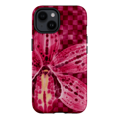 Check Orchid Printed Phone Cases iPhone 14 / Armoured by Sally Hungerford - The Dairy