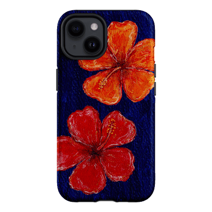 Hibiscus Flower Deep Blue Printed Phone Cases iPhone 14 / Armoured by BG. Studio - The Dairy