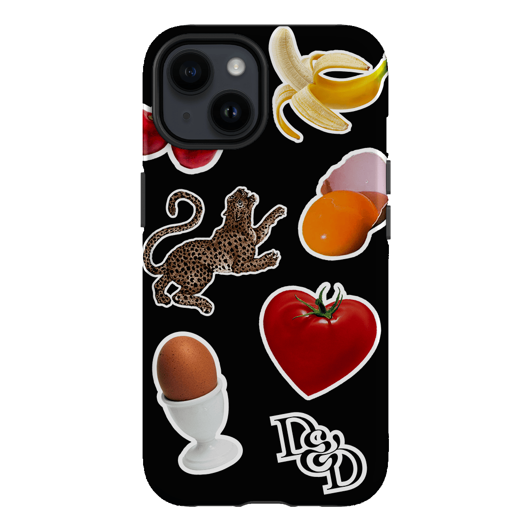 Sunday Stickers Black Printed Phone Cases by Desmond & Dempsey - The Dairy