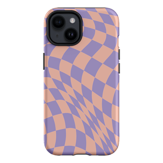 Wavy Check Lilac on Blush Matte Case Matte Phone Cases iPhone 14 / Armoured by The Dairy - The Dairy