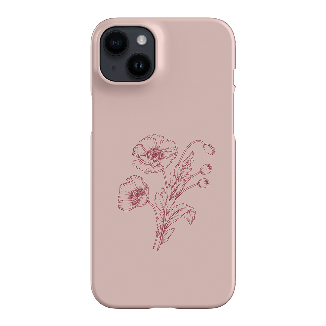 Blush Poppies Printed Phone Cases iPhone 14 Plus / Snap by Typoflora - The Dairy