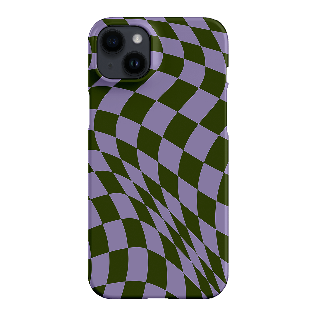 Wavy Check Forest on Lilac Matte Case Matte Phone Cases iPhone 14 Plus / Snap by The Dairy - The Dairy