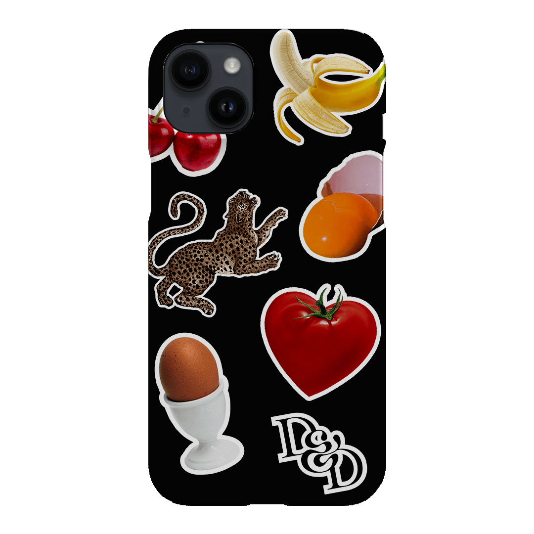 Sunday Stickers Black Printed Phone Cases by Desmond & Dempsey - The Dairy