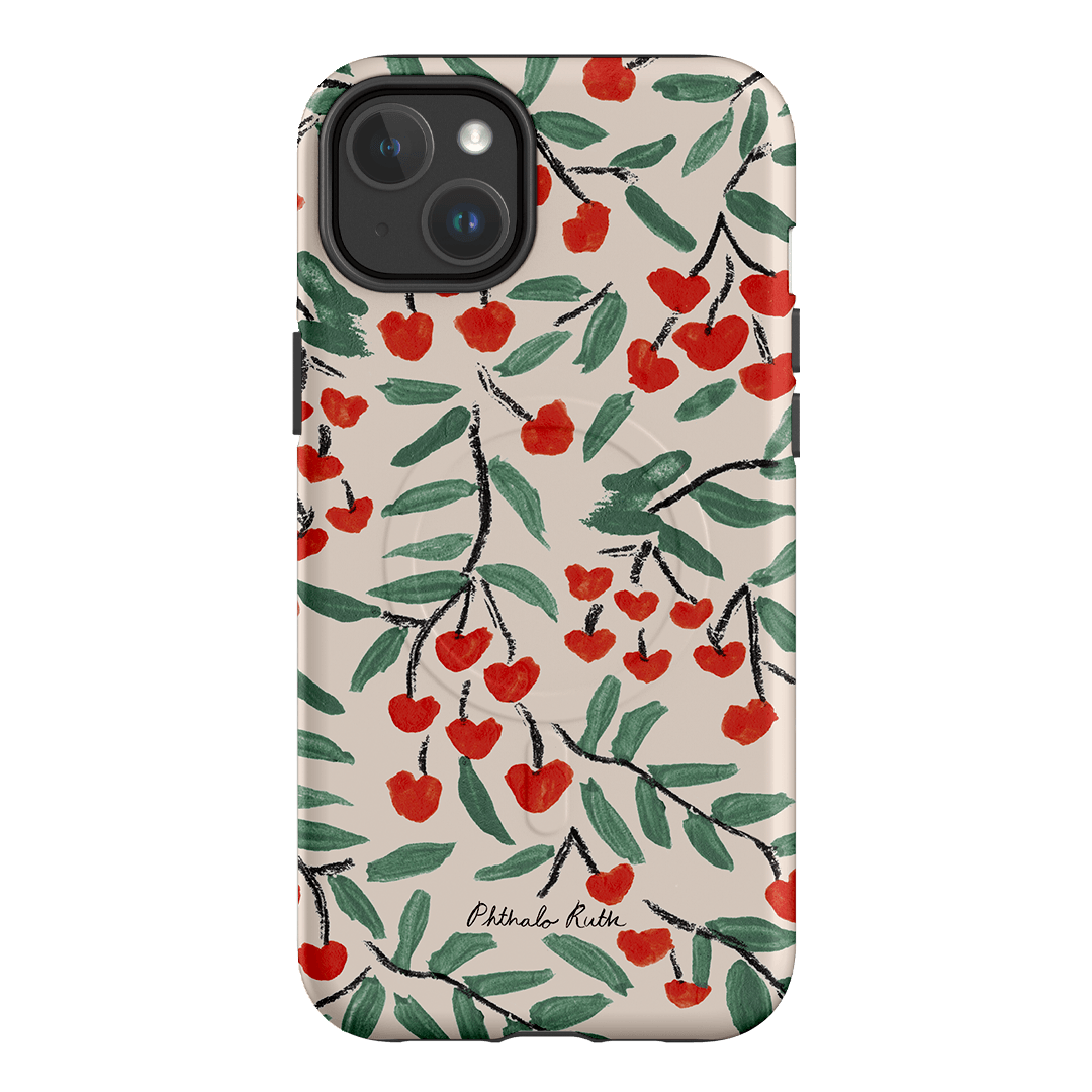 Cherry Love Printed Phone Cases iPhone 14 Plus / Armoured MagSafe by Phthalo Ruth - The Dairy