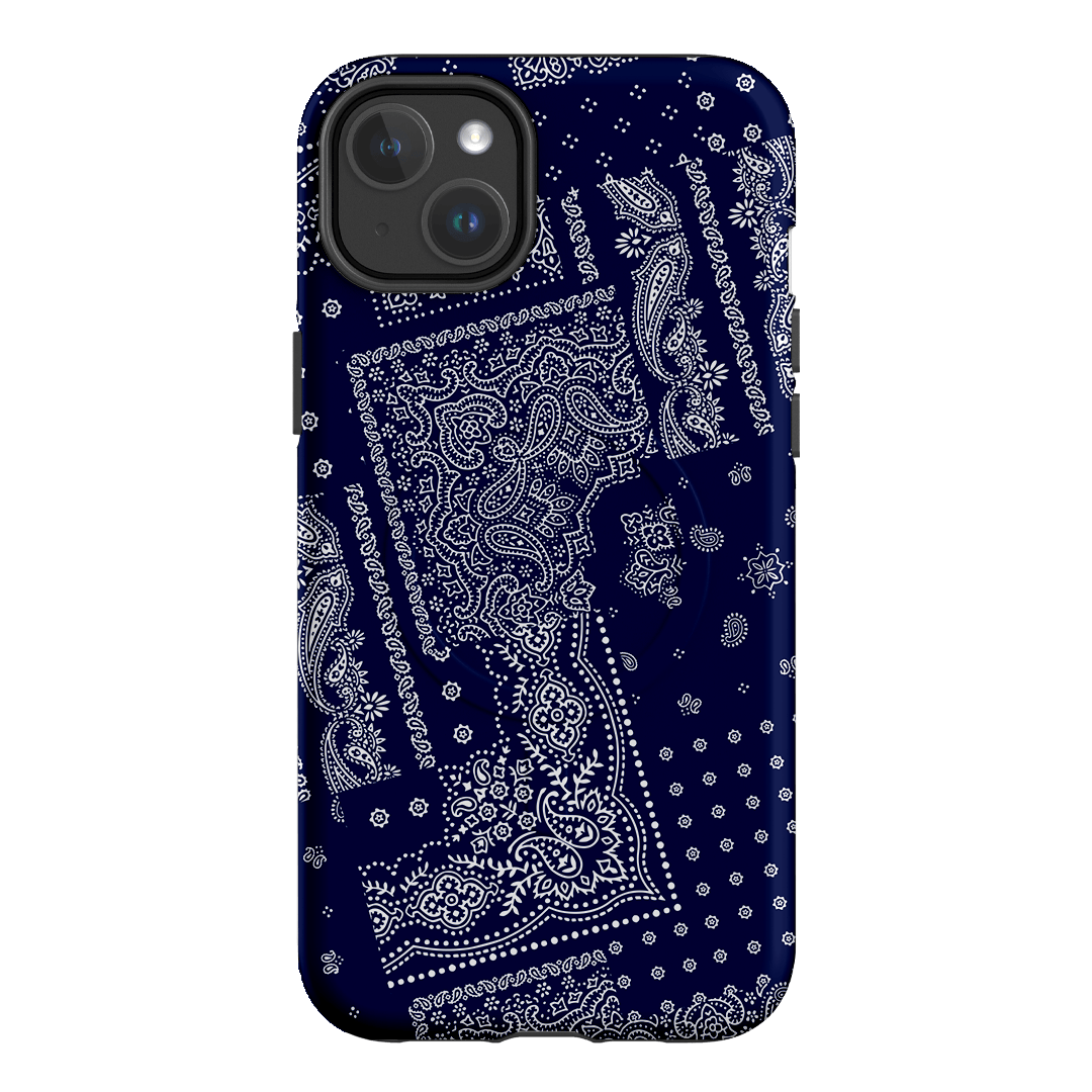 Paisley Indigo Printed Phone Cases iPhone 14 Plus / Armoured MagSafe by The Dairy - The Dairy