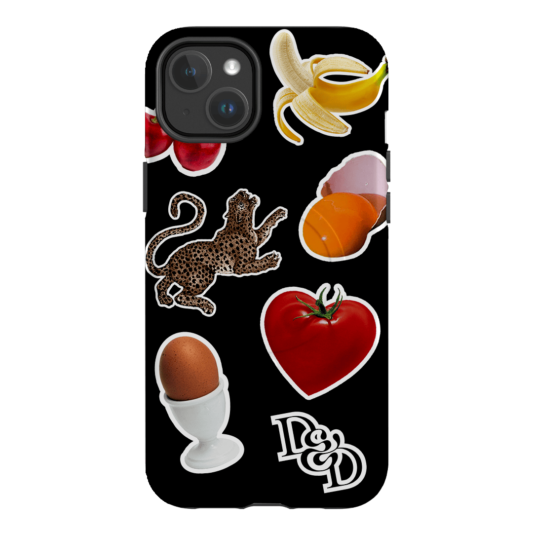 Sunday Stickers Black Printed Phone Cases by Desmond & Dempsey - The Dairy