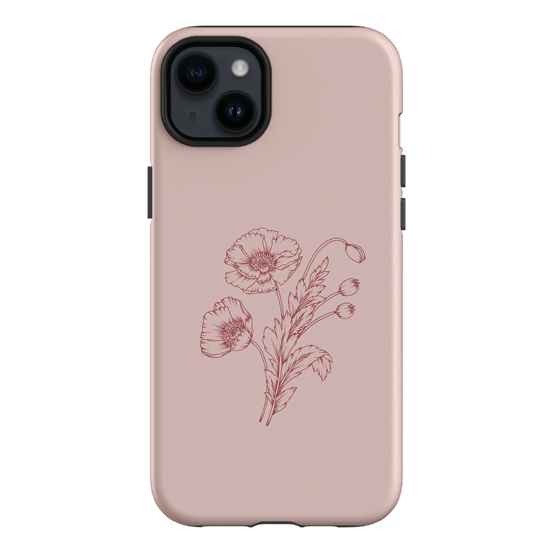 Blush Poppies Printed Phone Cases iPhone 14 Plus / Armoured by Typoflora - The Dairy