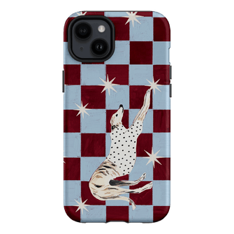 Check Greyhound Blue Printed Phone Cases iPhone 14 Plus / Armoured by Lisa Hu - The Dairy