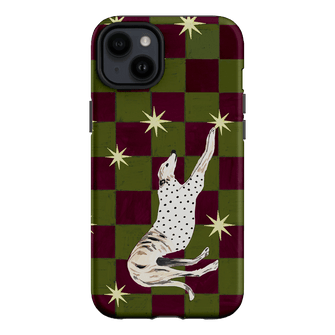 Check Greyhound Green Printed Phone Cases iPhone 14 Plus / Armoured by Lisa Hu - The Dairy