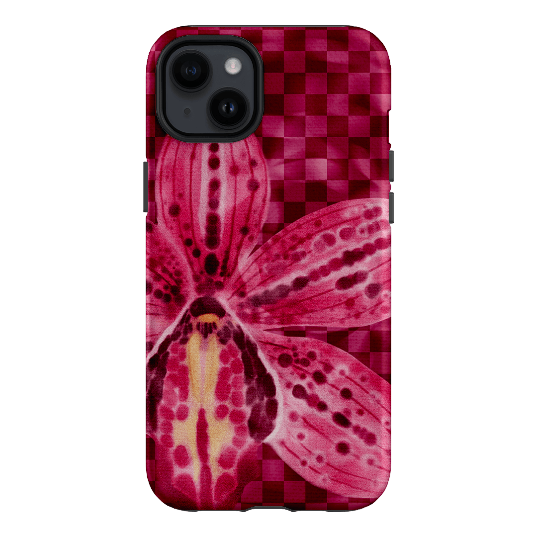 Check Orchid Printed Phone Cases iPhone 14 Plus / Armoured by Sally Hungerford - The Dairy