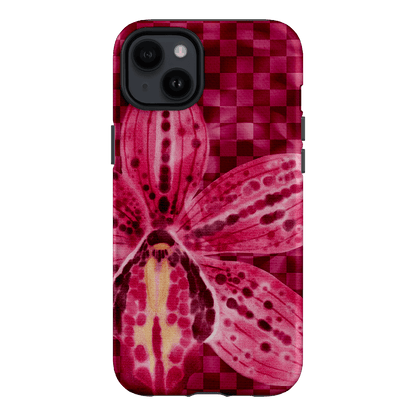 Check Orchid Printed Phone Cases iPhone 14 Plus / Armoured by Sally Hungerford - The Dairy