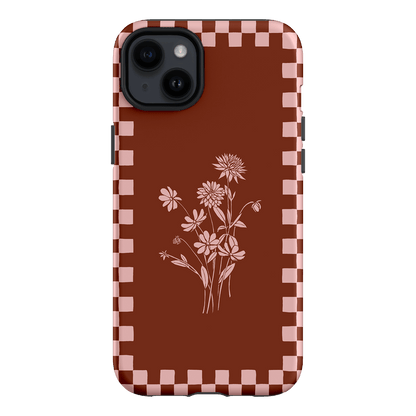 Dahlia Check Printed Phone Cases iPhone 14 Plus / Armoured by Typoflora - The Dairy