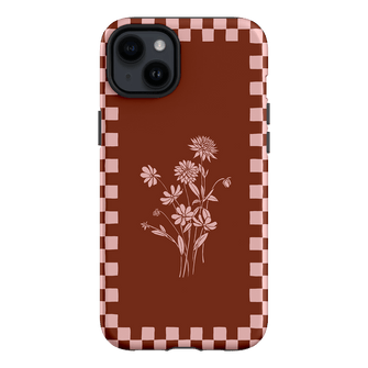 Dahlia Check Printed Phone Cases iPhone 14 Plus / Armoured by Typoflora - The Dairy