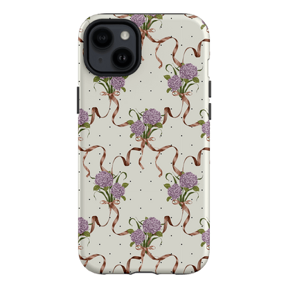 Hydrangea Ribbon Printed Phone Cases iPhone 14 Plus / Armoured by Veronica Tucker - The Dairy