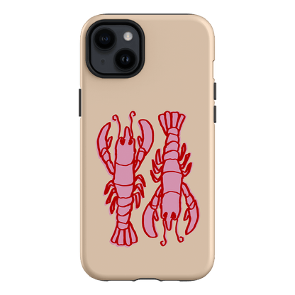 Lobster Love Peach Printed Phone Cases iPhone 14 Plus / Armoured by The Dairy - The Dairy