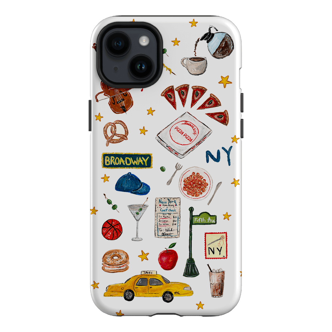 NYC White Printed Phone Cases iPhone 14 Plus / Armoured by BG. Studio - The Dairy