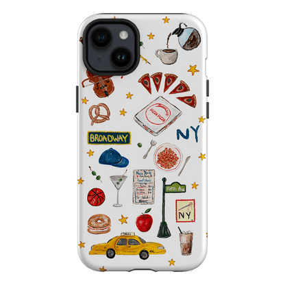 NYC White Printed Phone Cases iPhone 14 Plus / Armoured by BG. Studio - The Dairy