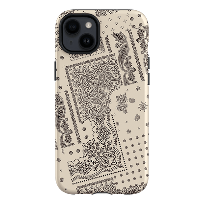 Paisley Ecru Printed Phone Cases iPhone 14 Plus / Armoured by The Dairy - The Dairy