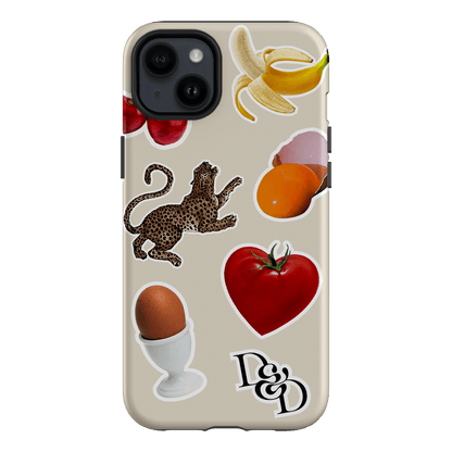 Sunday Stickers Cream Printed Phone Cases iPhone 14 Plus / Armoured by Desmond & Dempsey - The Dairy