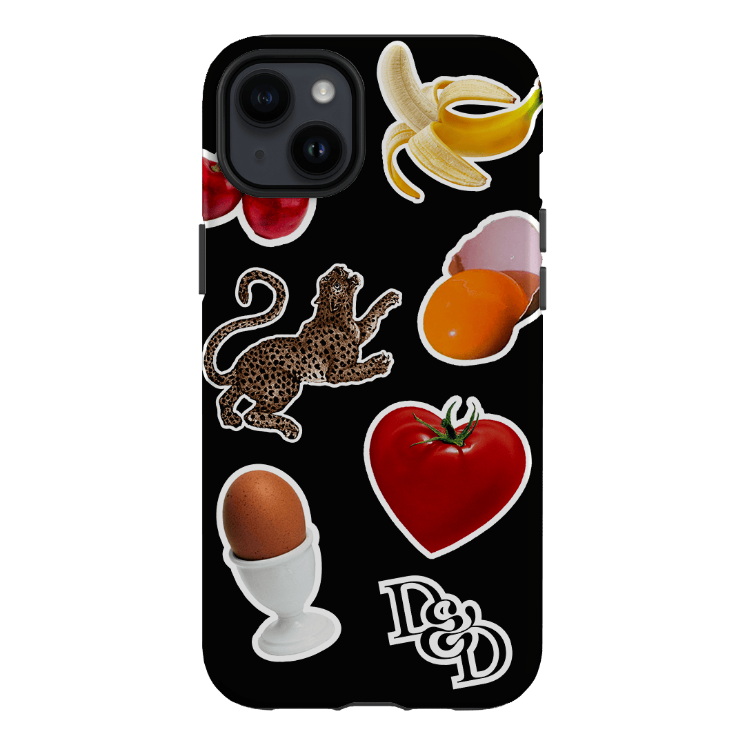 Sunday Stickers Black Printed Phone Cases by Desmond & Dempsey - The Dairy
