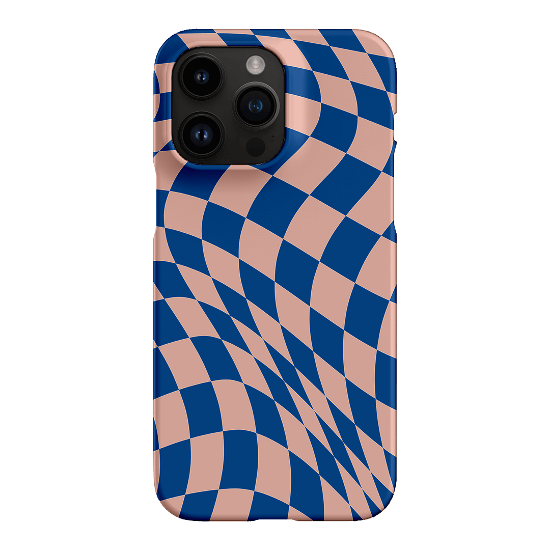 Wavy Check Cobalt on Blush Matte Case Matte Phone Cases iPhone 14 Pro Max / Snap by The Dairy - The Dairy