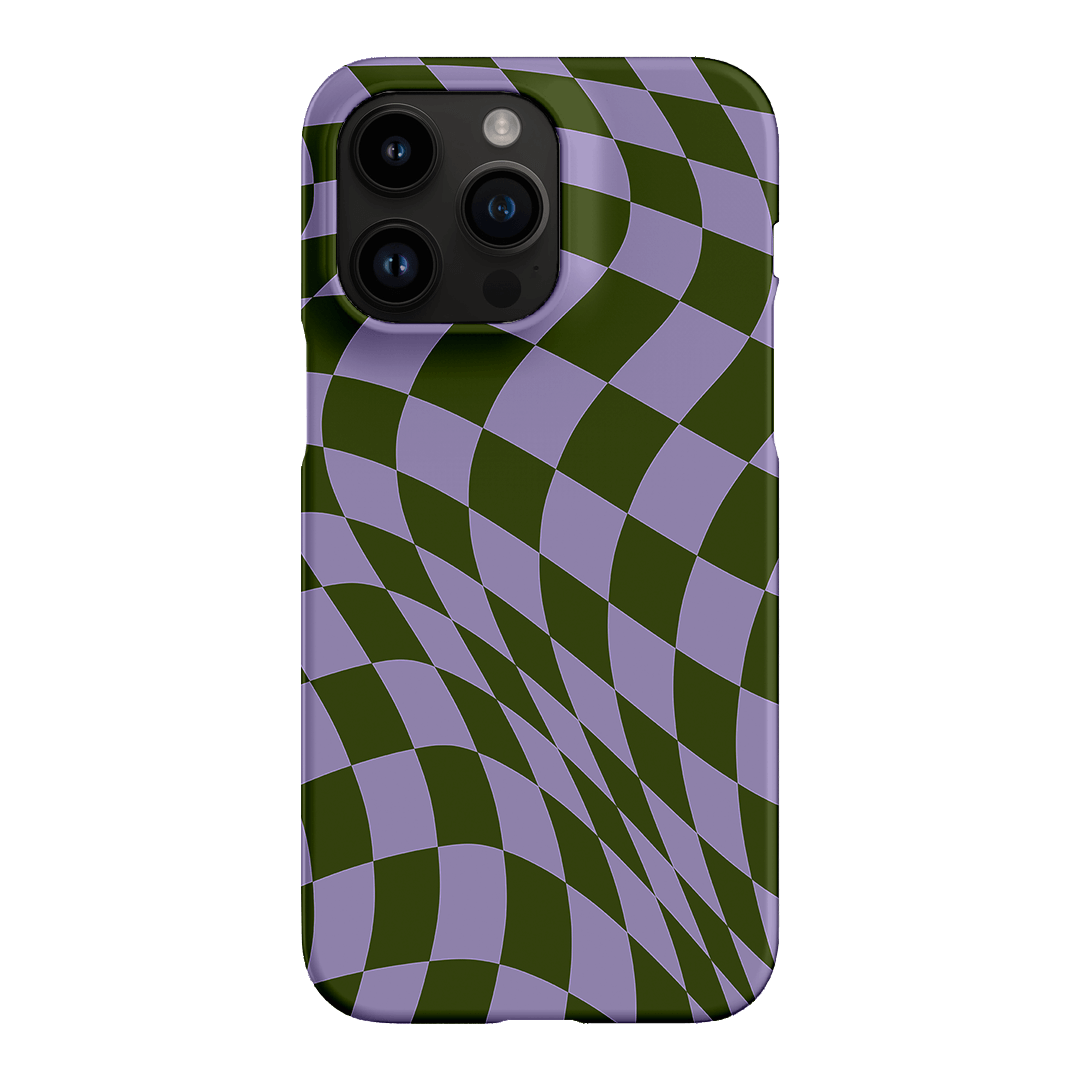 Wavy Check Forest on Lilac Matte Case Matte Phone Cases iPhone 14 Pro Max / Snap by The Dairy - The Dairy