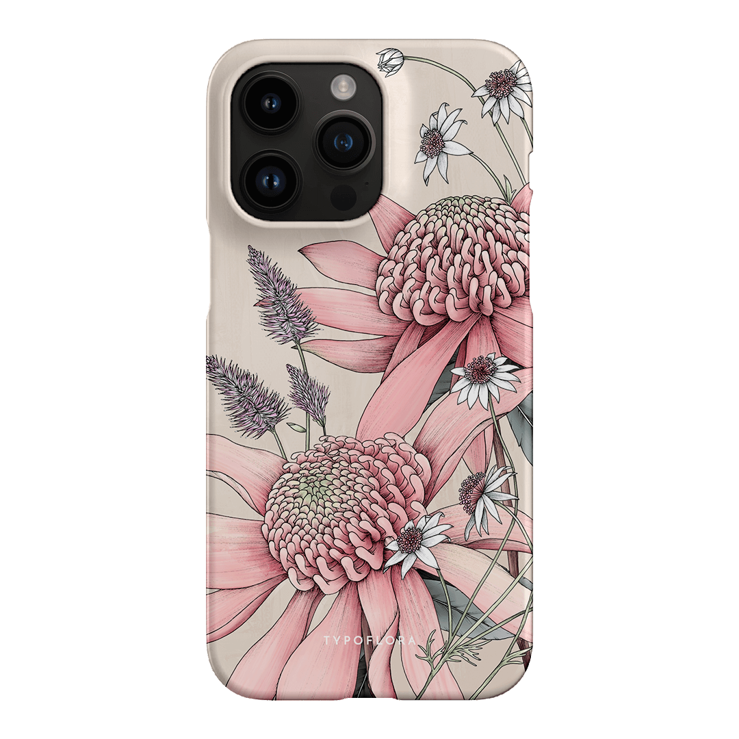 Pink Waratah Printed Phone Cases iPhone 14 Pro Max / Snap by Typoflora - The Dairy