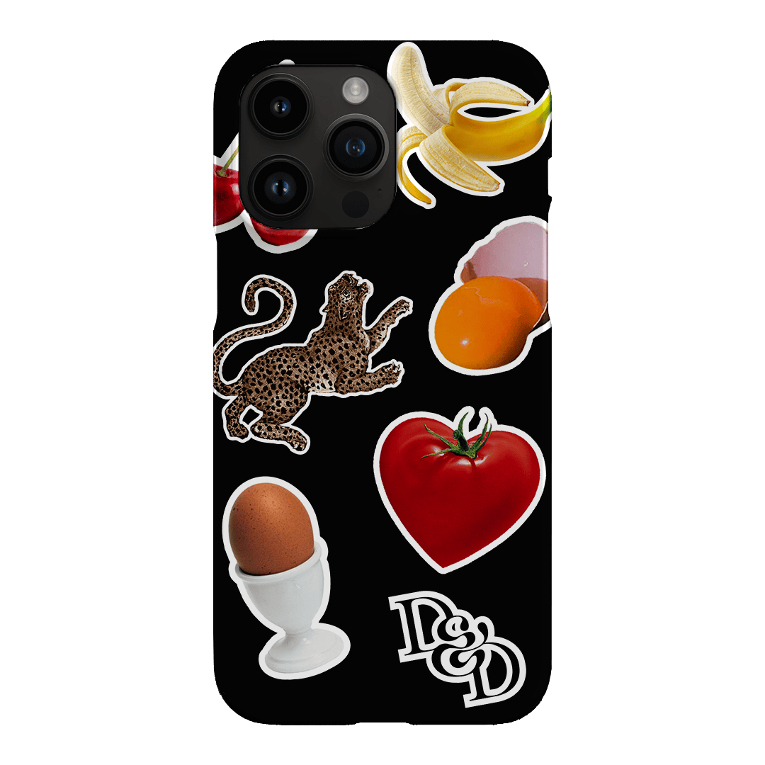 Sunday Stickers Black Printed Phone Cases by Desmond & Dempsey - The Dairy