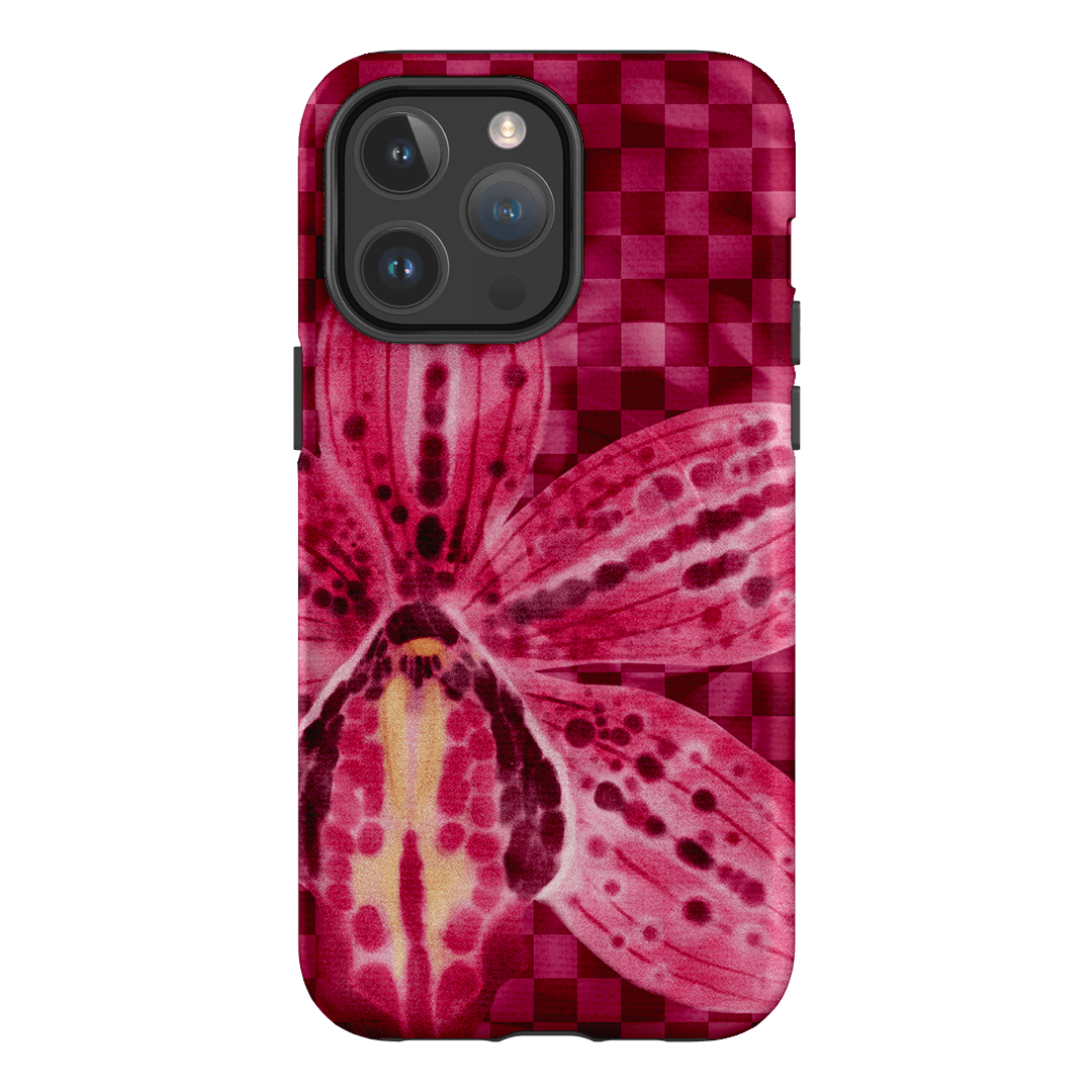 Check Orchid Printed Phone Cases iPhone 14 Pro Max / Armoured MagSafe by Sally Hungerford - The Dairy