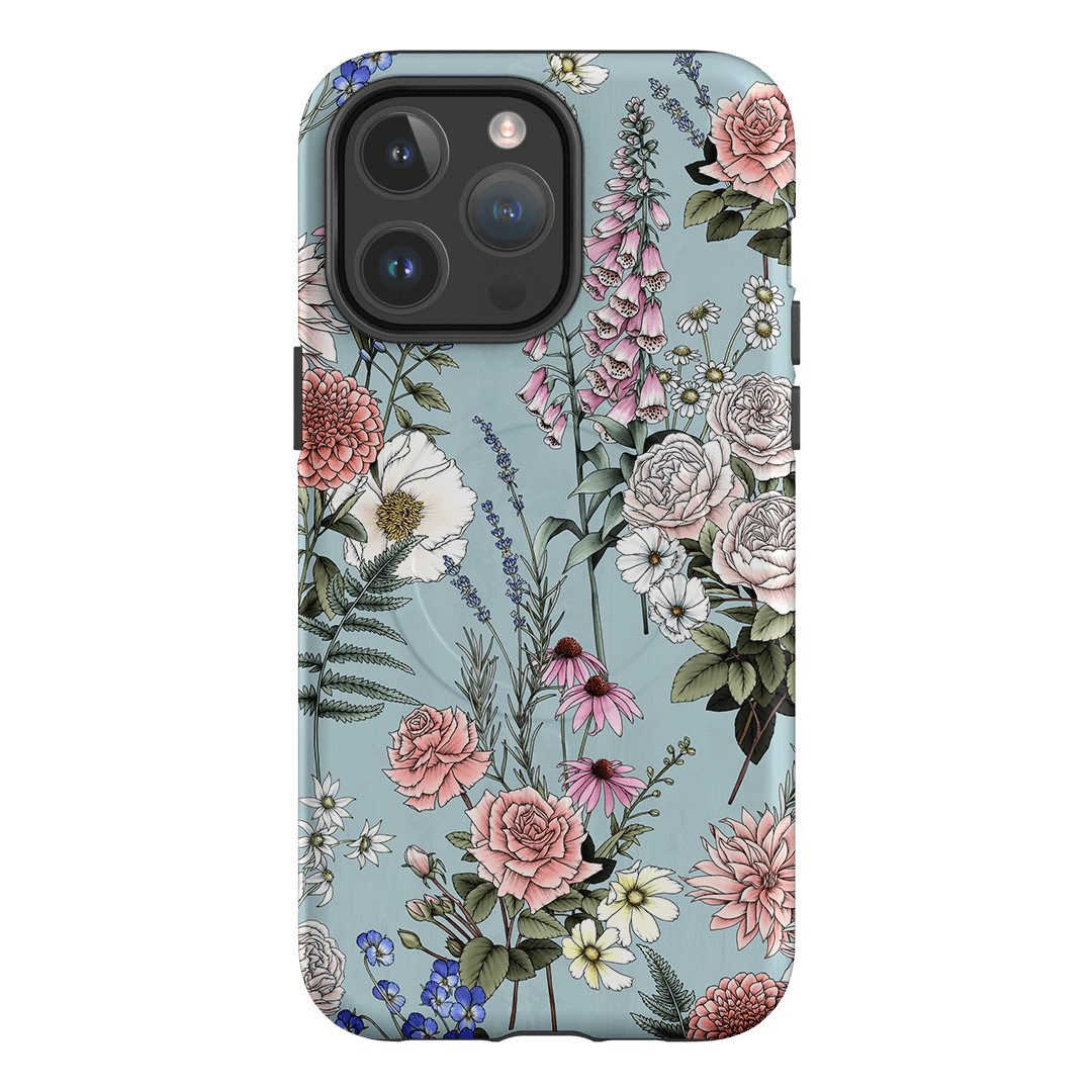 Garden Party Blue Printed Phone Cases iPhone 14 Pro Max / Armoured MagSafe by Typoflora - The Dairy