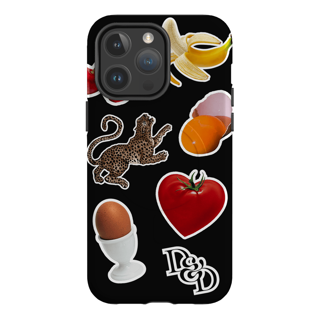 Sunday Stickers Black Printed Phone Cases by Desmond & Dempsey - The Dairy