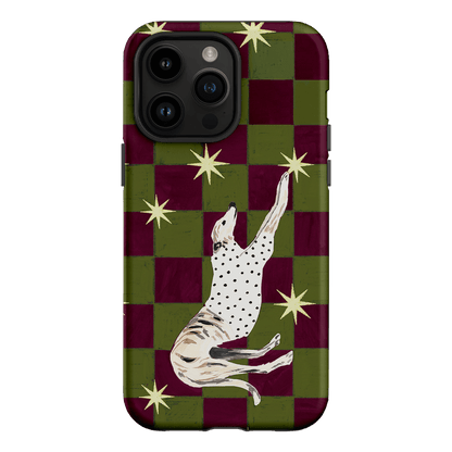 Check Greyhound Green Printed Phone Cases iPhone 14 Pro Max / Armoured by Lisa Hu - The Dairy