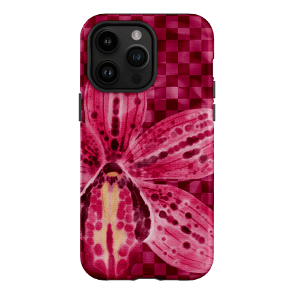 Check Orchid Printed Phone Cases iPhone 14 Pro Max / Armoured by Sally Hungerford - The Dairy