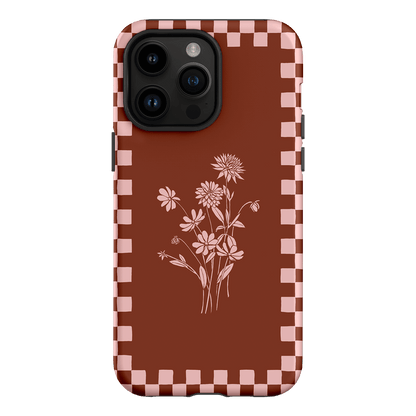 Dahlia Check Printed Phone Cases iPhone 14 Pro Max / Armoured by Typoflora - The Dairy