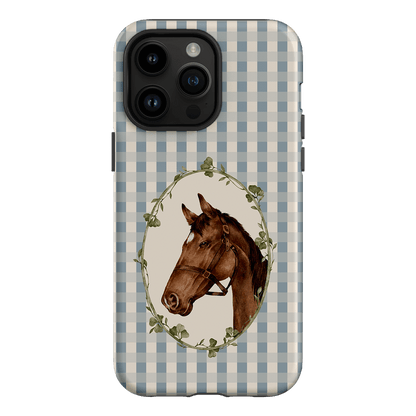 Gingham Horse Printed Phone Cases iPhone 14 Pro Max / Armoured by Kasiags Art - The Dairy