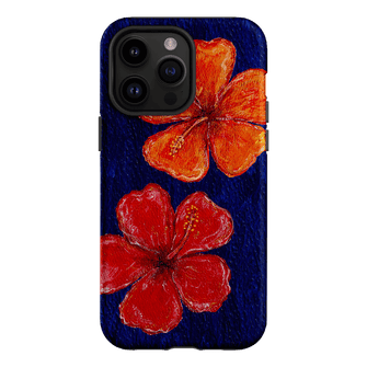Hibiscus Flower Deep Blue Printed Phone Cases iPhone 14 Pro Max / Armoured by BG. Studio - The Dairy