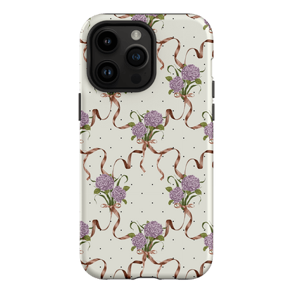 Hydrangea Ribbon Printed Phone Cases iPhone 14 Pro Max / Armoured by Veronica Tucker - The Dairy