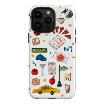 NYC White Printed Phone Cases iPhone 14 Pro Max / Armoured by BG. Studio - The Dairy