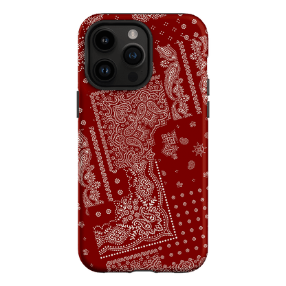 Paisley Crimson Printed Phone Cases iPhone 14 Pro Max / Armoured by The Dairy - The Dairy
