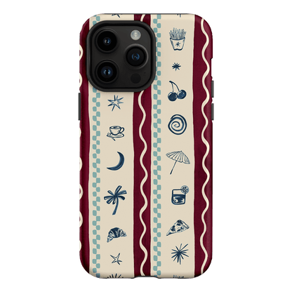 Summer Snacks Burgundy Printed Phone Cases iPhone 14 Pro Max / Armoured by Charlie Taylor - The Dairy