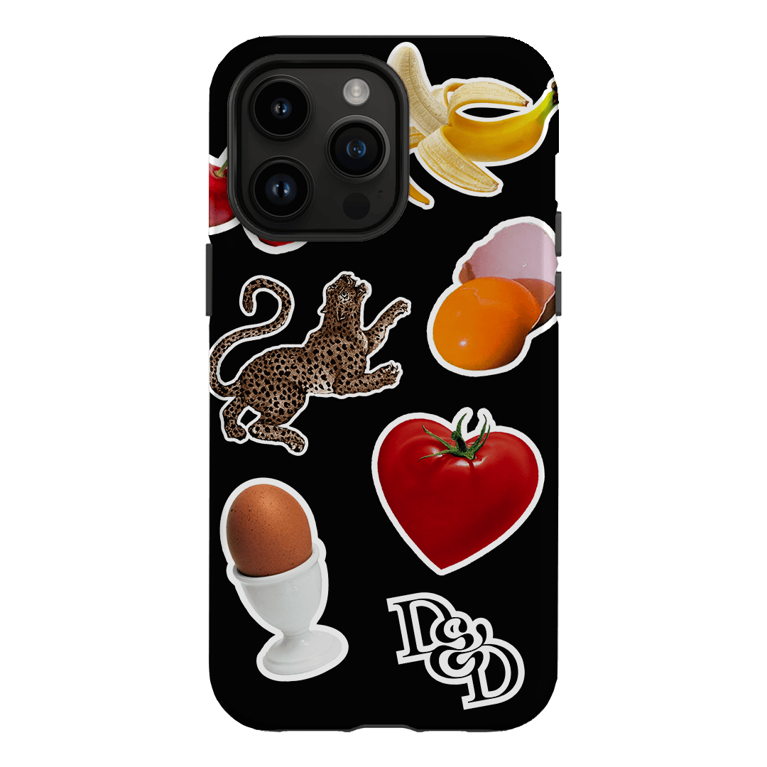 Sunday Stickers Black Printed Phone Cases by Desmond & Dempsey - The Dairy