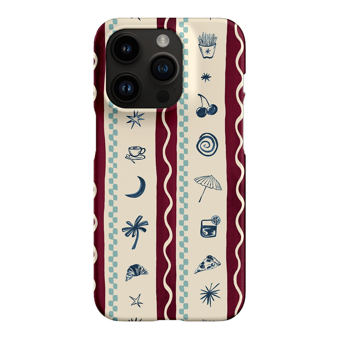 Summer Snacks Burgundy Printed Phone Cases iPhone 14 Pro / Snap by Charlie Taylor - The Dairy